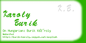 karoly burik business card